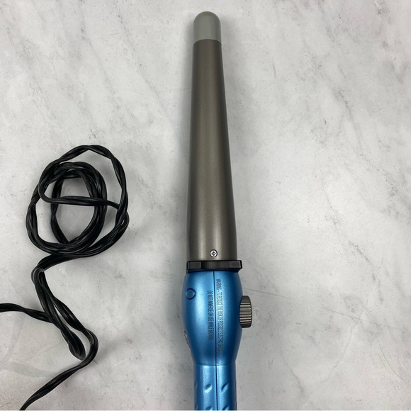 BaByliss: Nano Titanium Hair Curling Wand Hot Tool Hairdresser Gray Blue - Picture 5 of 6